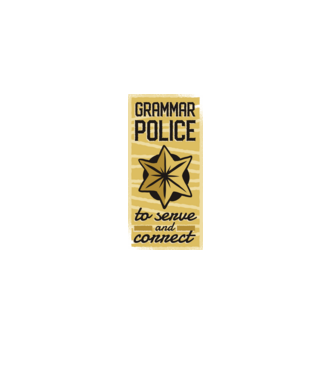 Grammar Police - Nyelvtan Rendőrség minta fehér pólón