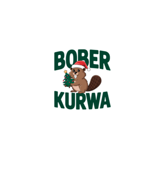 Bober Kurwa Karácsony - Vicces meme póló minta fehér/piros pólón