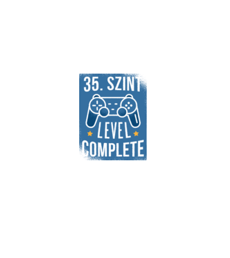 35. szint level completed minta fekete pólón