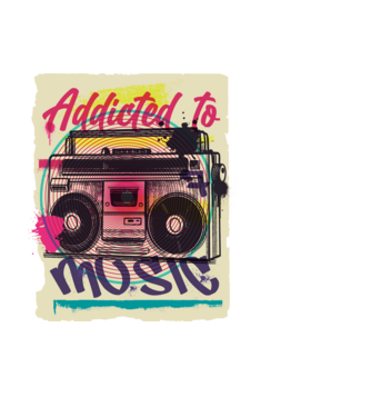 Boombox minta fekete pólón