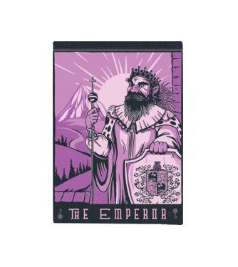 A császár tarot  minta fehér pólón