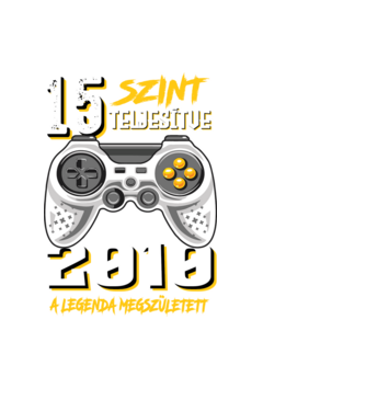 GAMER szint teljesítve 15. 2010 minta fekete pólón