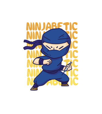 Ninjabetic minta fehér pólón