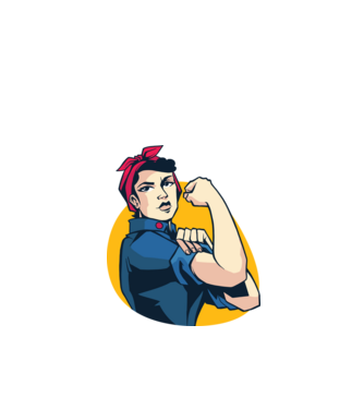 Rosie Riveter Comic minta fekete pólón