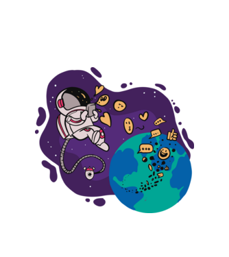 Űrhajós emoji minta fehér pólón