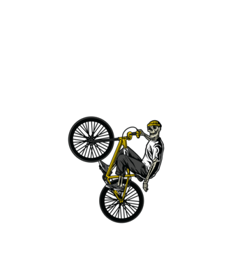 Csontváz BMX minta fekete pólón