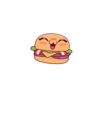 Cuki hamburger minta szürke pólón