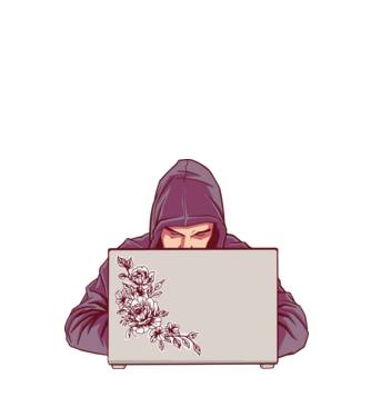Hacker minta fekete pólón