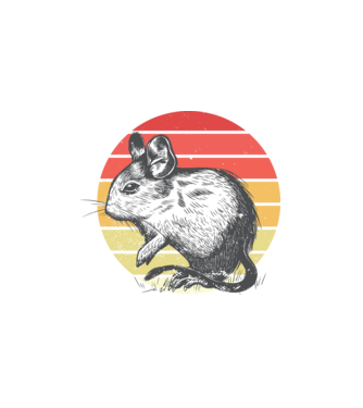 Retro Degu minta fehér pólón