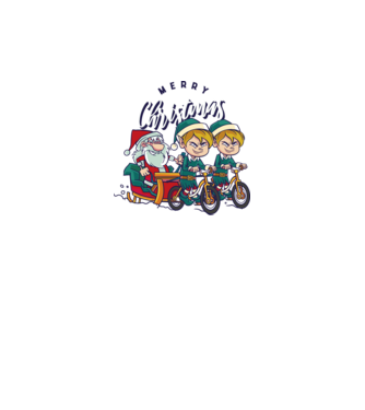 Merry Christmas Télapó Bringás szánnal minta királykék pólón