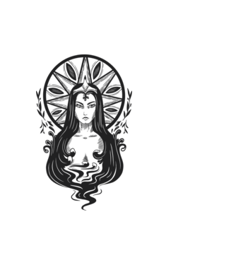 Dark Art Nouveau minta fehér pólón