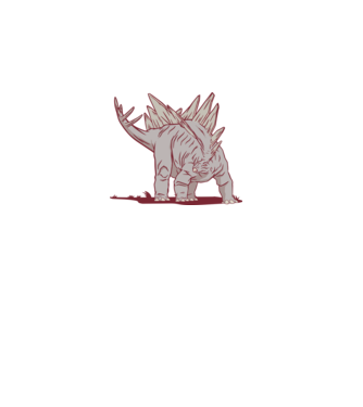 Stegosaurus Dinoszaurusz minta türkiz pólón
