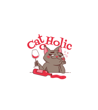 Catoholic - Cicamániás minta fehér pólón