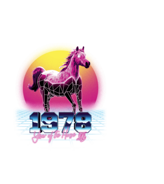 1978 a Ló éve - Kínai Horoszkóp minta fekete pólón