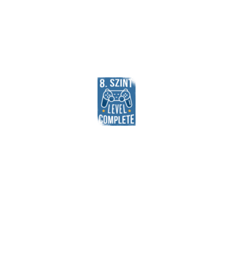 8. szint level completed minta fekete pólón