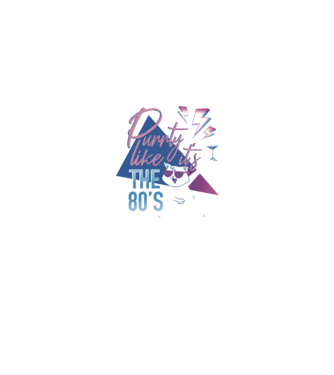 Purrty Like it's the 80's minta fekete pólón