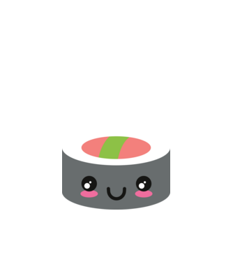 Sushi minta fekete pólón