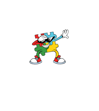 Autista DAB Puzzle minta fekete pólón