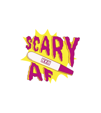 Scary AF Terhességi teszt minta fehér pólón