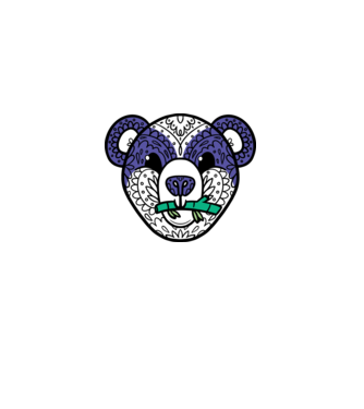 Mandala Panda minta világoskék pólón