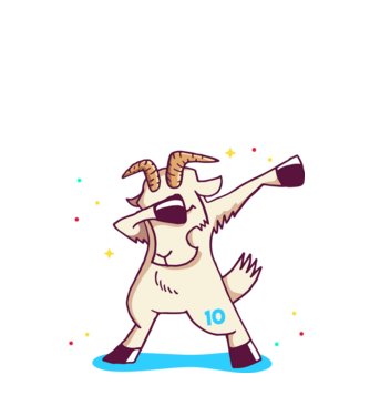 goat dabbing messi 10 minta fehér pólón