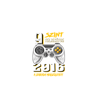 GAMER szint teljesítve 9. 2016 minta fekete pólón