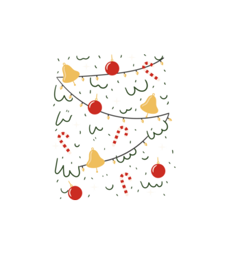 Karácsonyi Díszítés minta fehér pólón