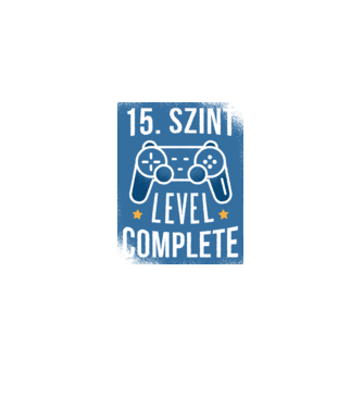 15. szint level completed minta fekete pólón