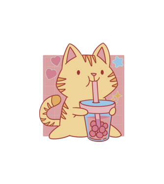 Bubble tea cica minta homokszín pólón