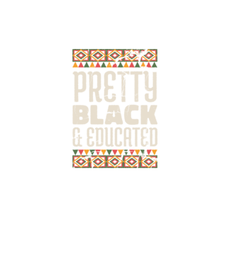 Pretty Black Educated minta fekete pólón