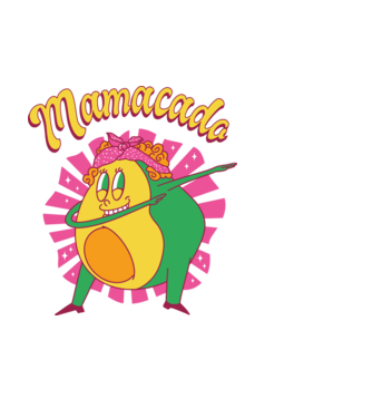 Mamacado minta fehér pólón