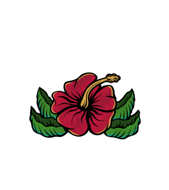 Hibiszkusz minta almazöld pólón