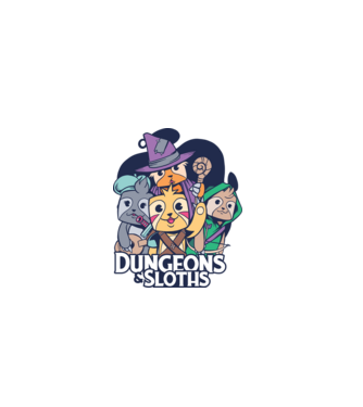 Sloths Dungeons minta fehér pólón
