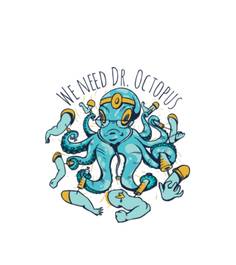 Doktor polip minta fehér pólón