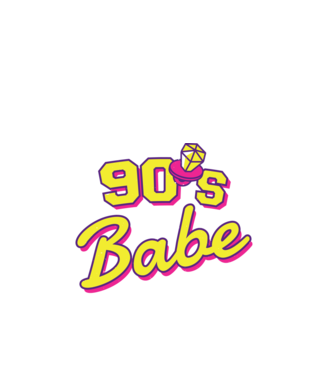 Retro 90s Babe minta fekete pólón