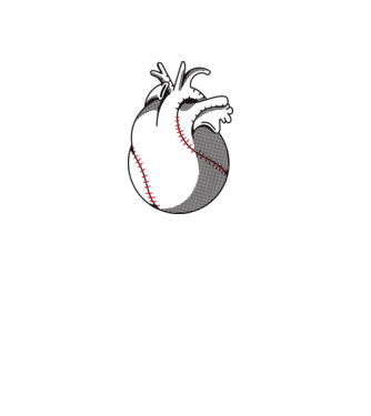 Baseball Szív minta világoskék pólón