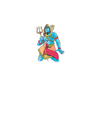 Shiva minta fekete pólón