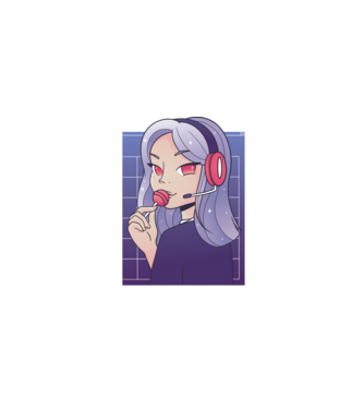 Lollipop Gamer Girl minta fekete pólón