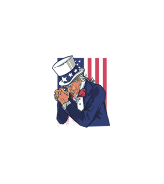 Uncle Sam imádkozik minta fehér pólón