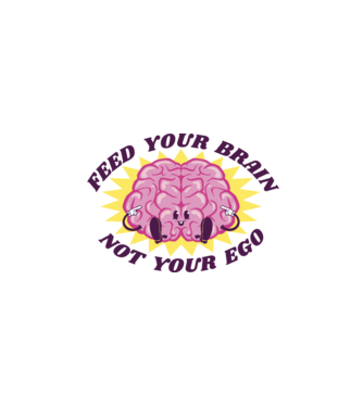 Feed Your Brain minta fehér pólón