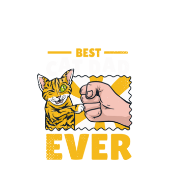 Best Cat Dad Ever - Legjobb Cicás Apa minta fehér pólón