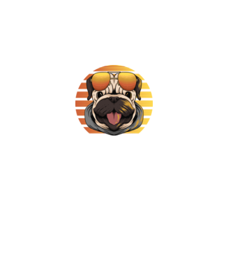 Retro mopsz minta fekete pólón