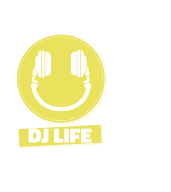 DJ Life minta fekete pólón