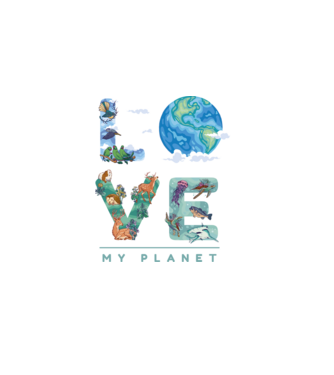 Love my Planet - Szeresd a Földet minta fekete pólón