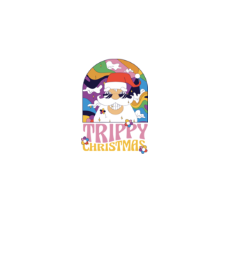 Trippy Mikulás minta fekete pólón