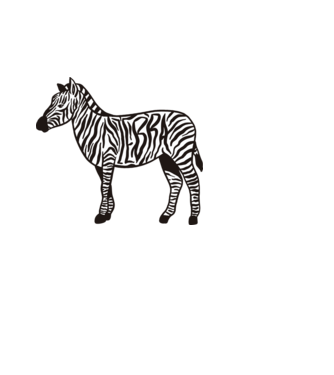 Zebra minta fehér pólón