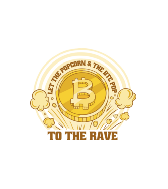 Bitcoin to the Rave minta fehér pólón