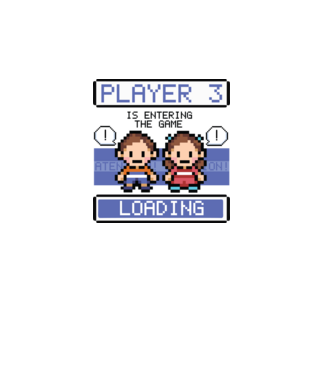Harmadik testvér pixelart minta fehér pólón