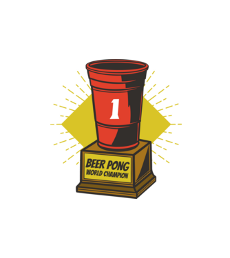 Beer pong világbajnok minta homokszín pólón