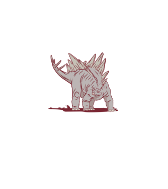 Stegosaurus Dinoszaurusz minta világoskék pólón